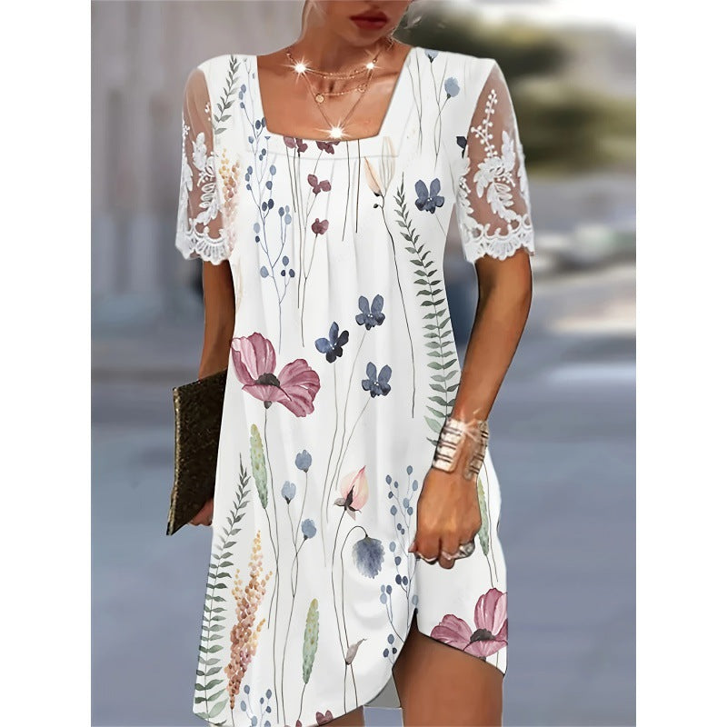 Robe courte brodée de fleurs de berg-feldt pour femme