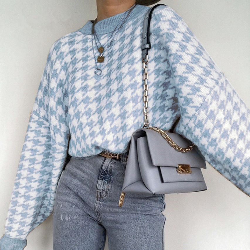 Pull-over décontracté à carreaux pour femme Berg-Feldt