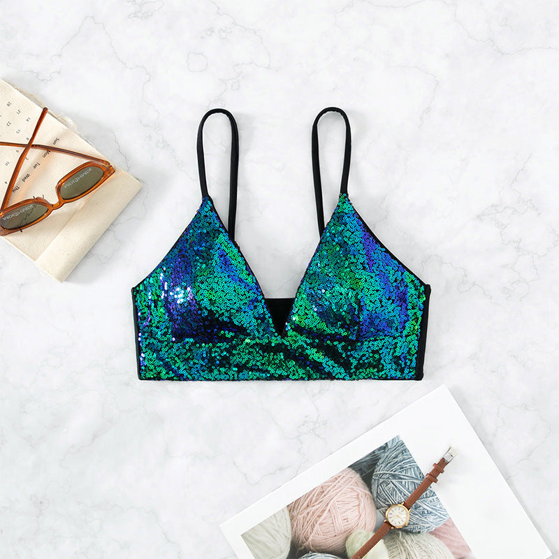 Haut de maillot de bain femme Berg-Feldt scintillant à bretelles réglables