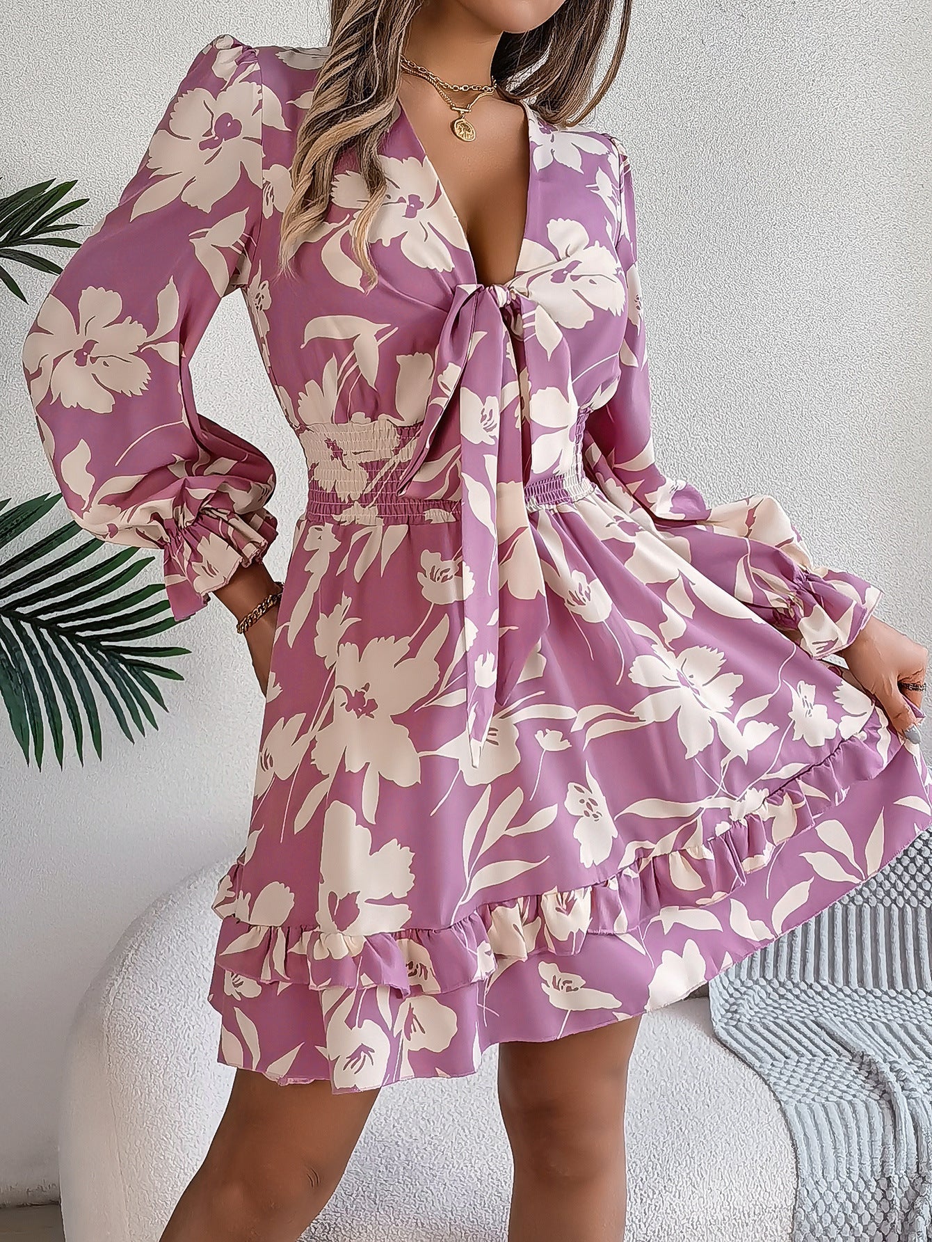 Robe chemise pour femme avec motif floral et coupe ajustée berg-feldt