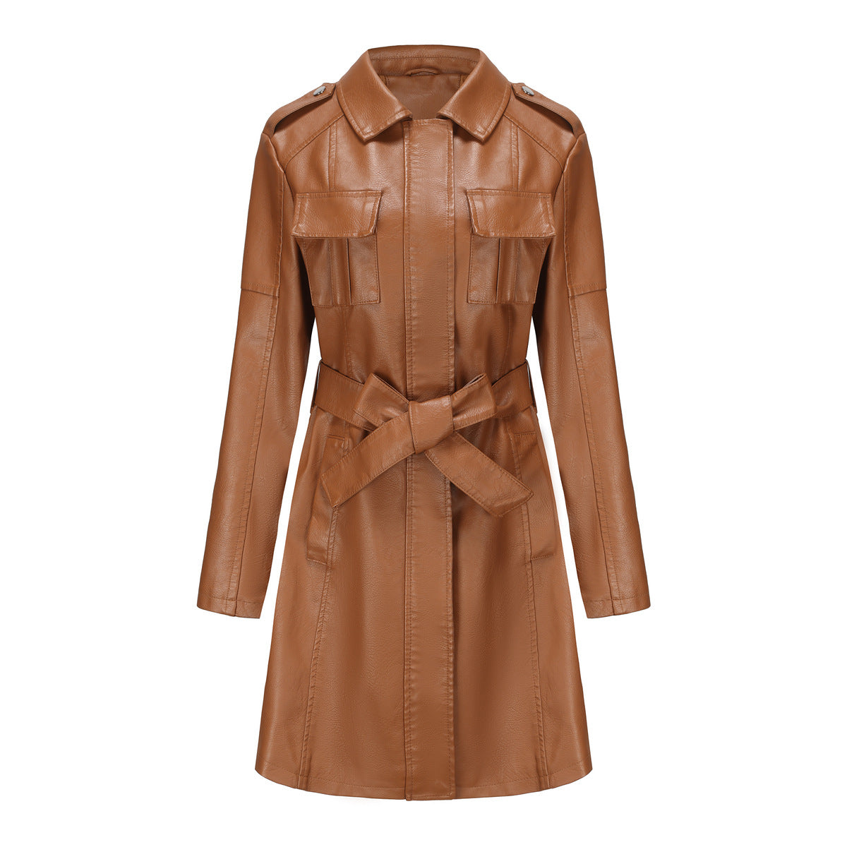 Damen Trenchcoat stylischer aus hochwertigem Kunstleder Berg-Feldt