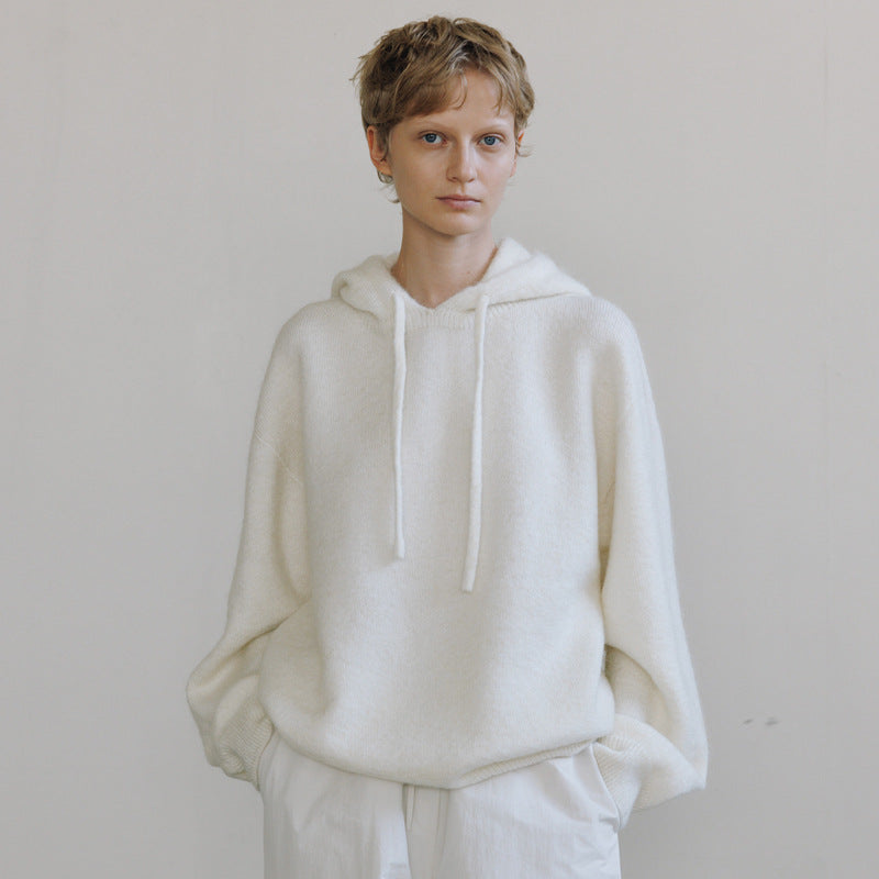 Oversized Damen Hoodie aus weichem Strick, Kapuze, lässiger Schnitt - berg-feldt