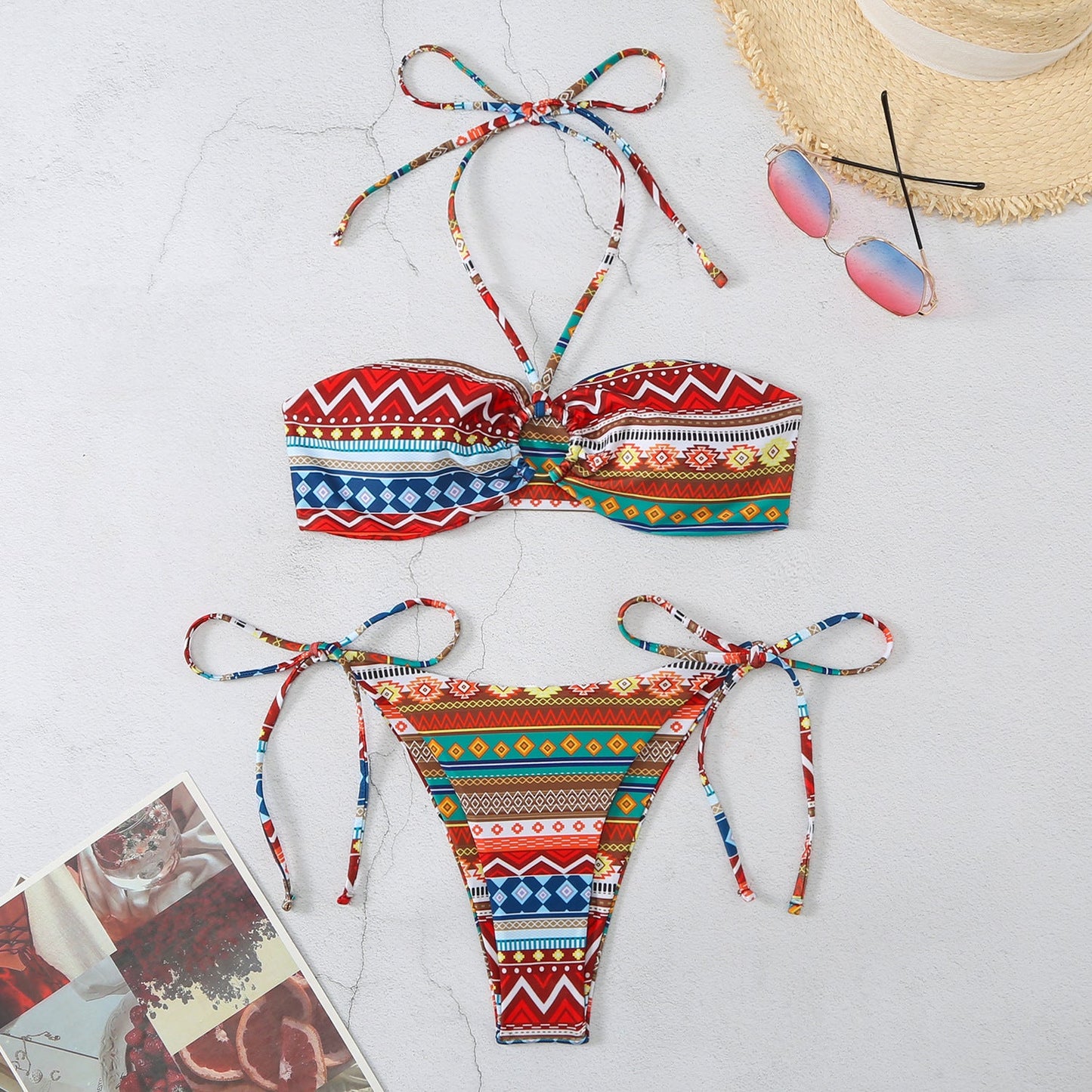 Ensemble de bikini bandeau pour femme avec bas à nouer par Berg-Feldt