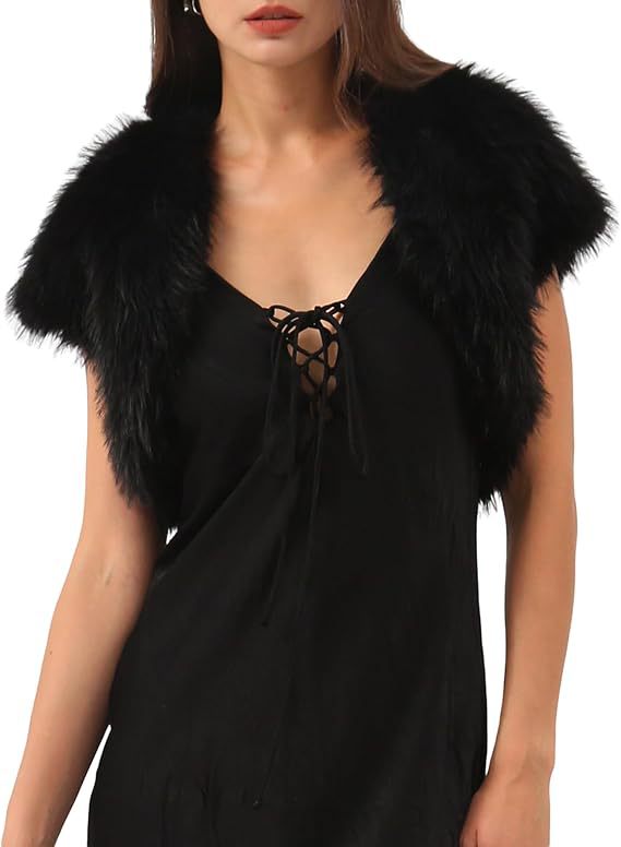 Damen-gilet en fausse fourrure duveteuse à design ouvert Berg-Feldt