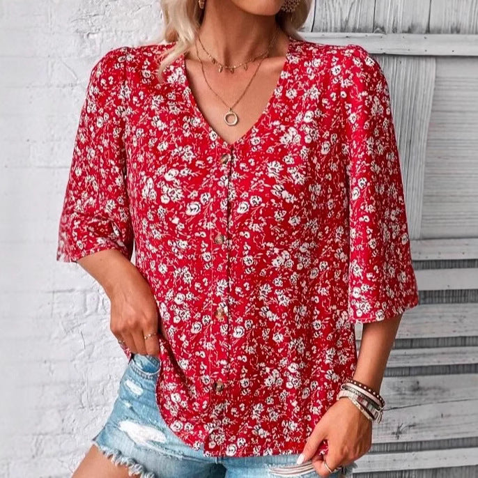 Chemisier pour femme à imprimé floral et détails boutonnés berg-feldt