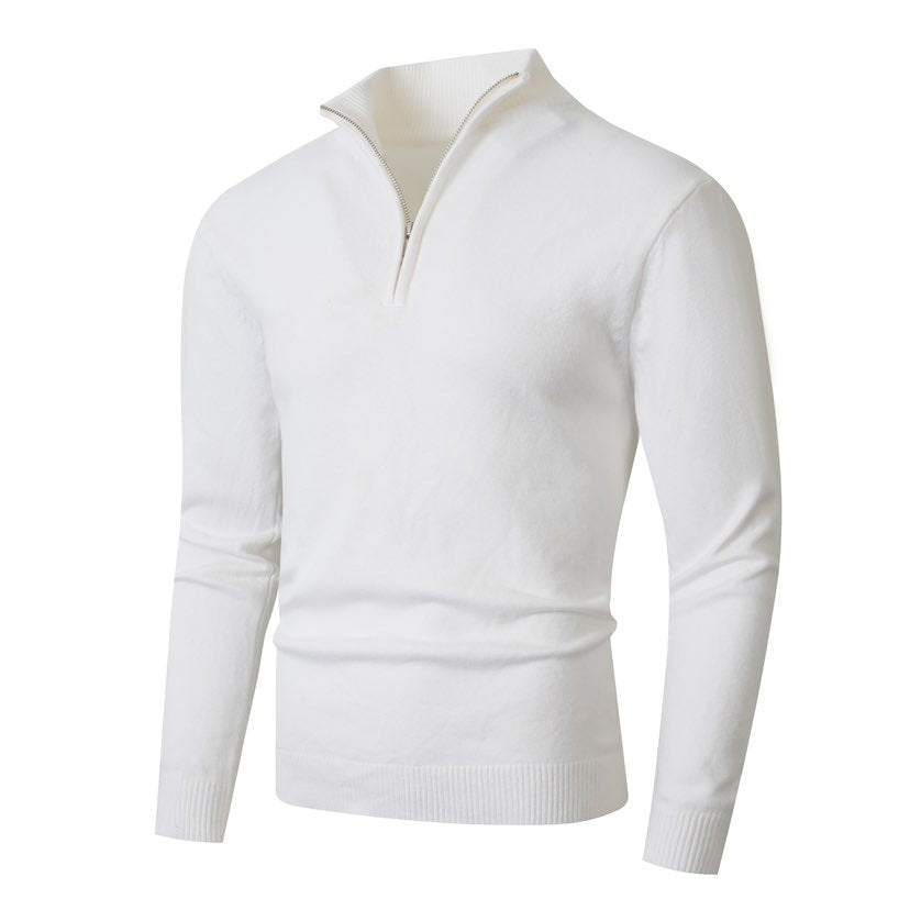 Herren Strickpullover mit modernem Stehkragen und hochwertigem Reißverschluss Berg-Feldt