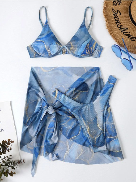 Ensemble bikini élégant pour femme avec paréo et volants de berg-feldt