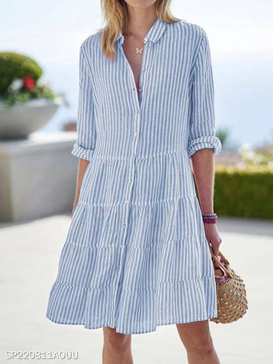 Berg-Feldt Robe d'été boutonnée pour femme