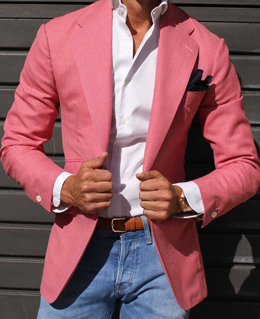 Veste croisée élégante en lin pour homme, coupe moderne et tissu texturé Berg-Feldt