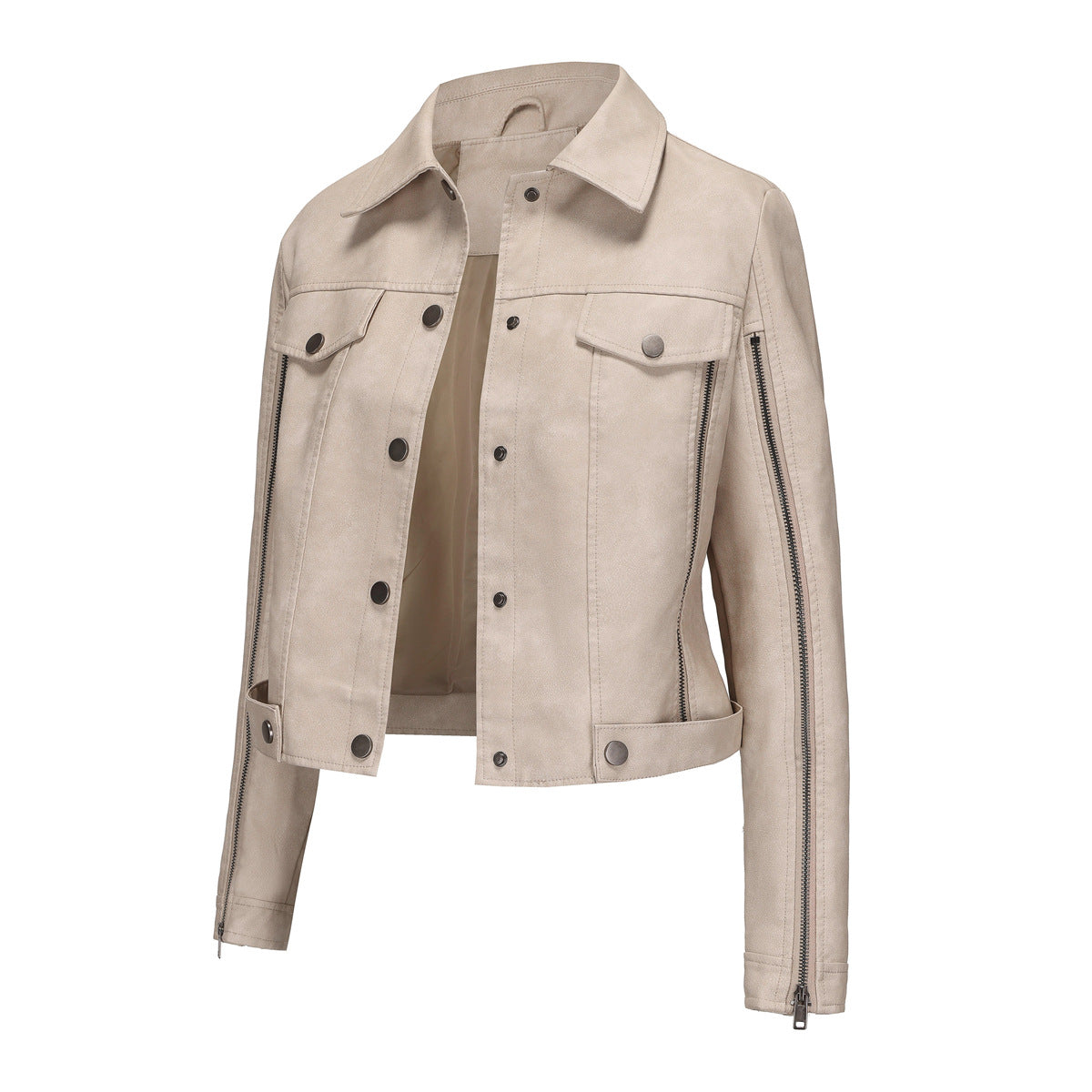 Veste courte femme tendance en similicuir avec détails zippés Berg-Feldt