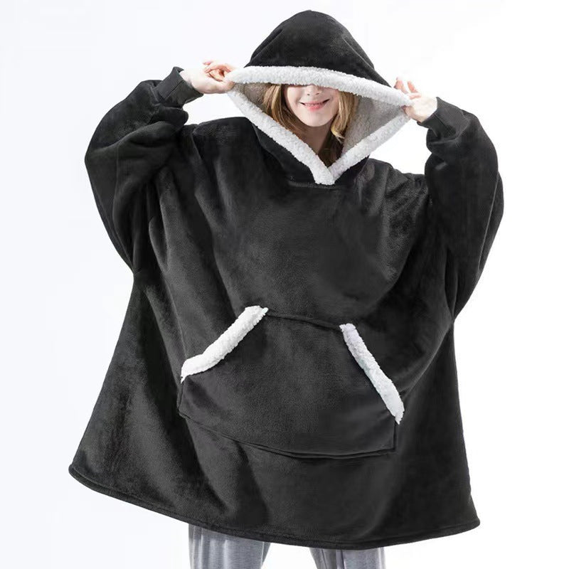 Dames, poncho douillet à capuche avec doublure douce et poches pratiques Berg-Feldt