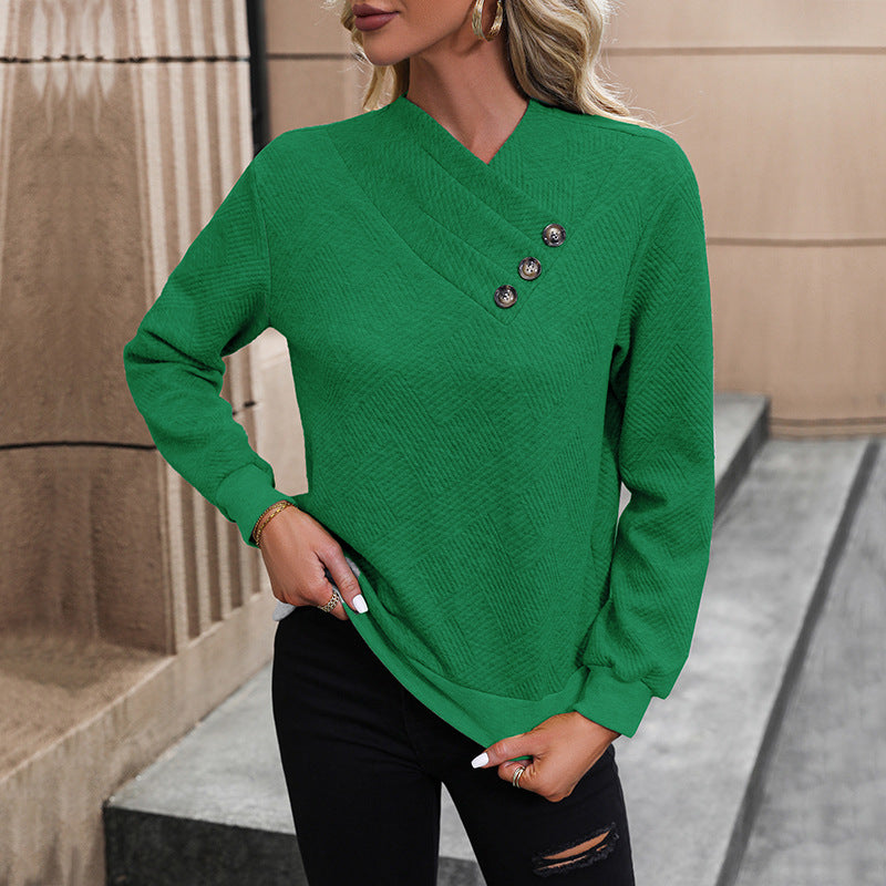 Damenpullover Elegant Col Asymétrique Boutons Berg-Feldt