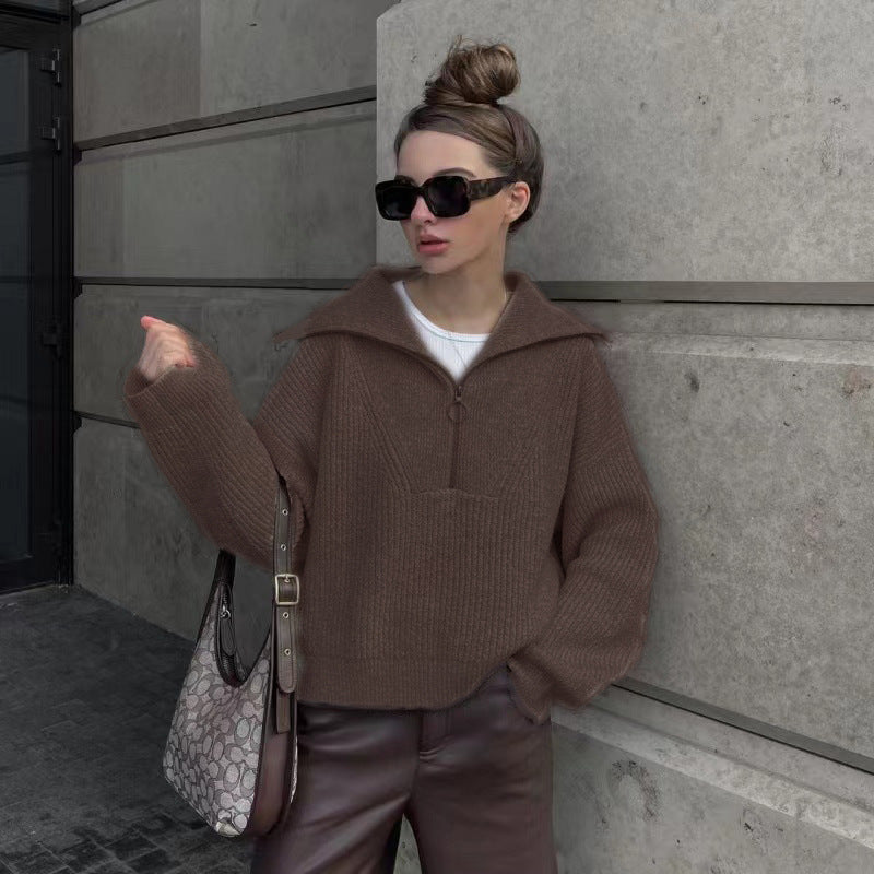Berg-Feldt | Rippstrickpullover mit Reißverschluss Weich und Warm Lässig Schick