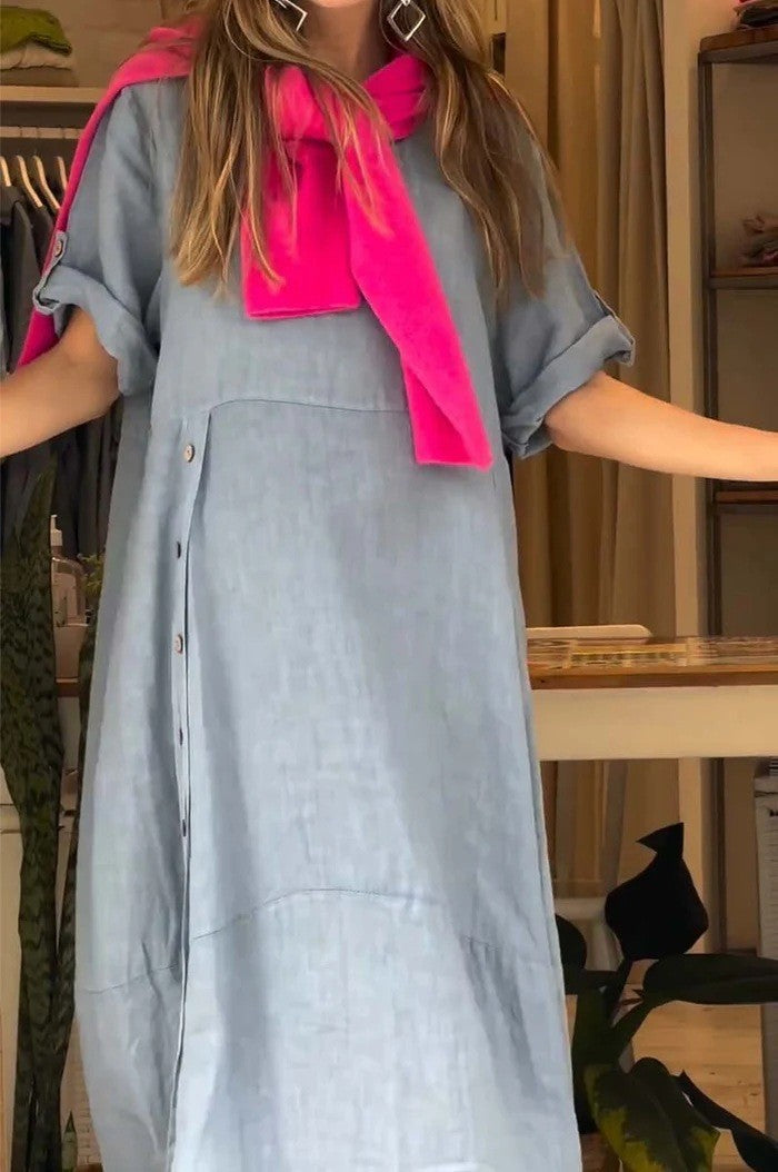 Robe longue légère pour femme avec poches et manches retroussables berg-feldt