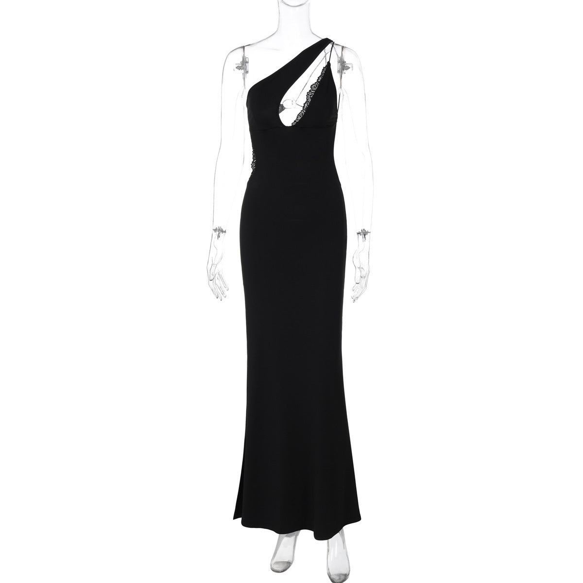 Robe longue élégante pour femme avec design sophistiqué à une épaule et découpes de berg-feldt