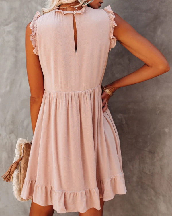 Kurzes Damenkleid mit Puffärmeln und offenem Rücken von berg-feldt