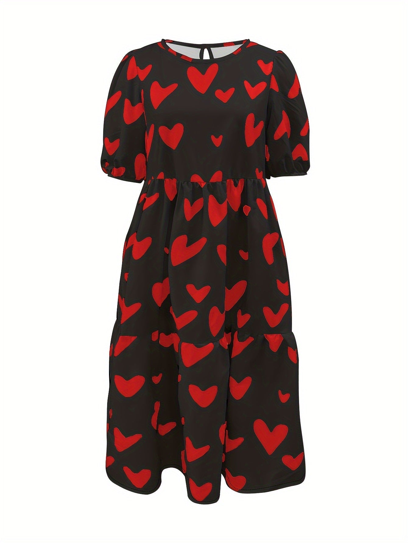 Mini-robe femme Berg-Feldt à motif cœurs moderne et manches vaporeuses