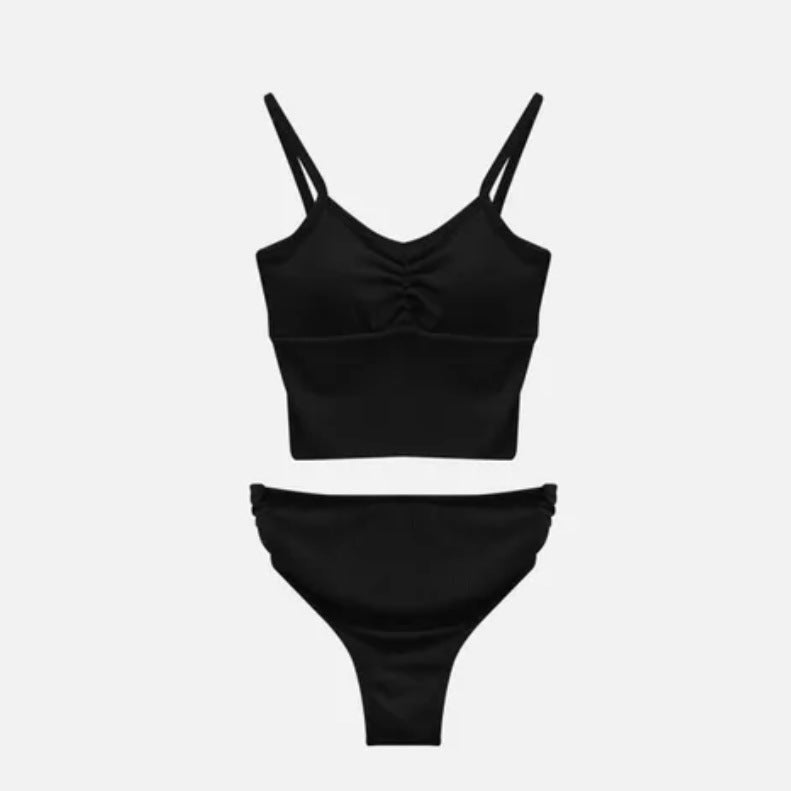 Sportlicher Damen Bikini mit Raffung, hohem Beinausschnitt von berg-feldt