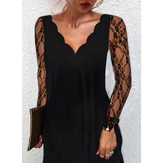 Robe élégante en dentelle pour femme avec col en V et manches chic de berg-feldt