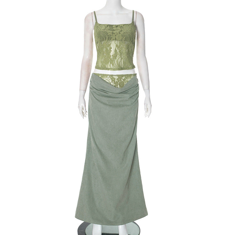 Maxikleid mit Spitze und Drapierung von berg-feldt