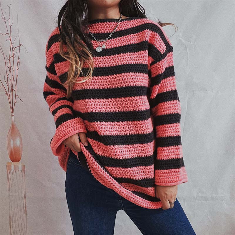 Berg-Feldt | Gestreifter Strickpullover Mit Sanften Farben