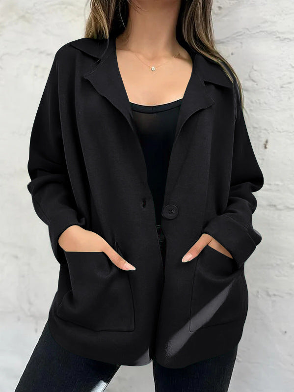 Blazer femme Berg-Feldt, coupe oversize, coupe décontractée, avec poches avant