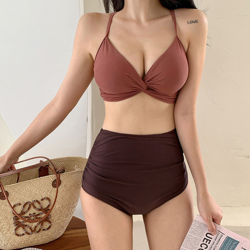 Ensemble bikini pour femme, taille haute, devant torsadé, berg-feldt