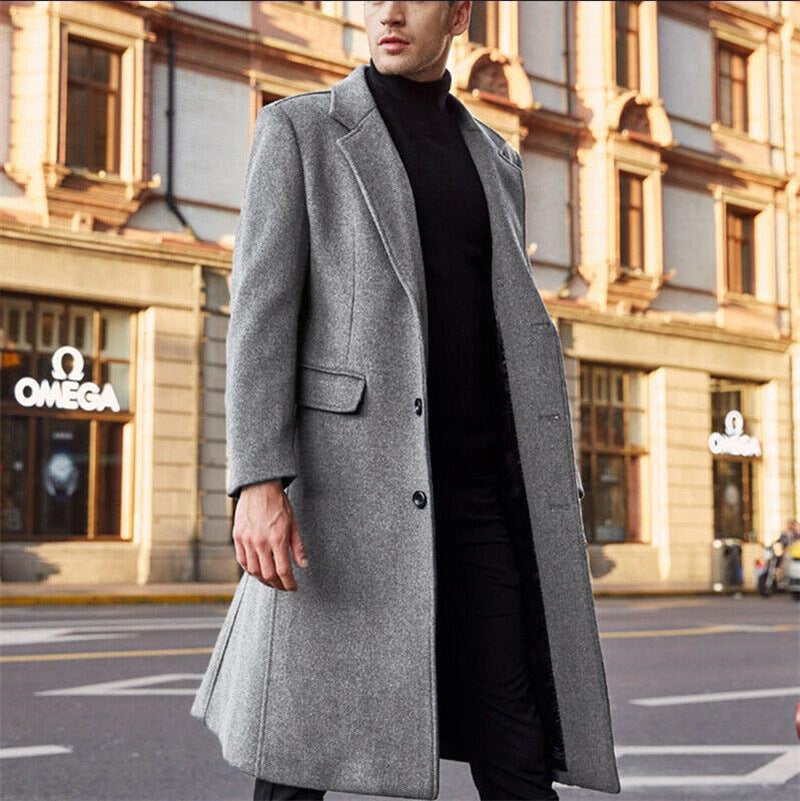Herren eleganter Wollmantel mit modernem Schnitt und praktischen Taschen Berg-Feldt