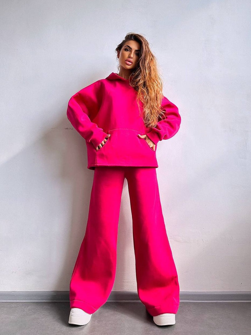 Ensemble sweat à capuche oversize et pantalon large décontracté Berg-Feldt pour femmes