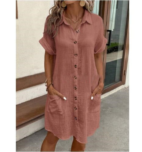 Berg-Feldt Robe d'été boutonnée pour femme