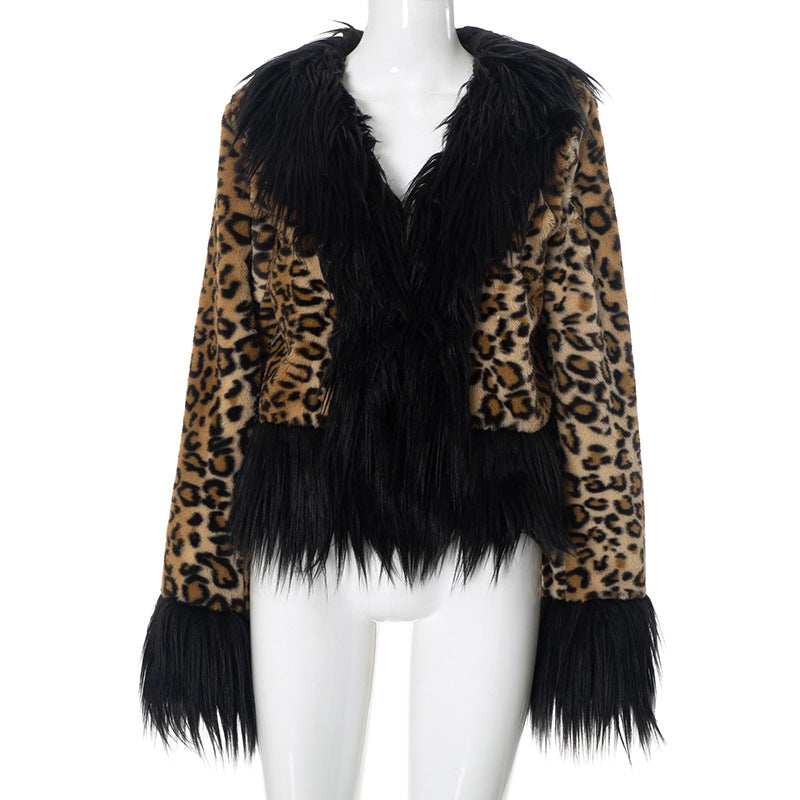 Luxurious Faux Fur Animal Print Jacket by berg-feldt