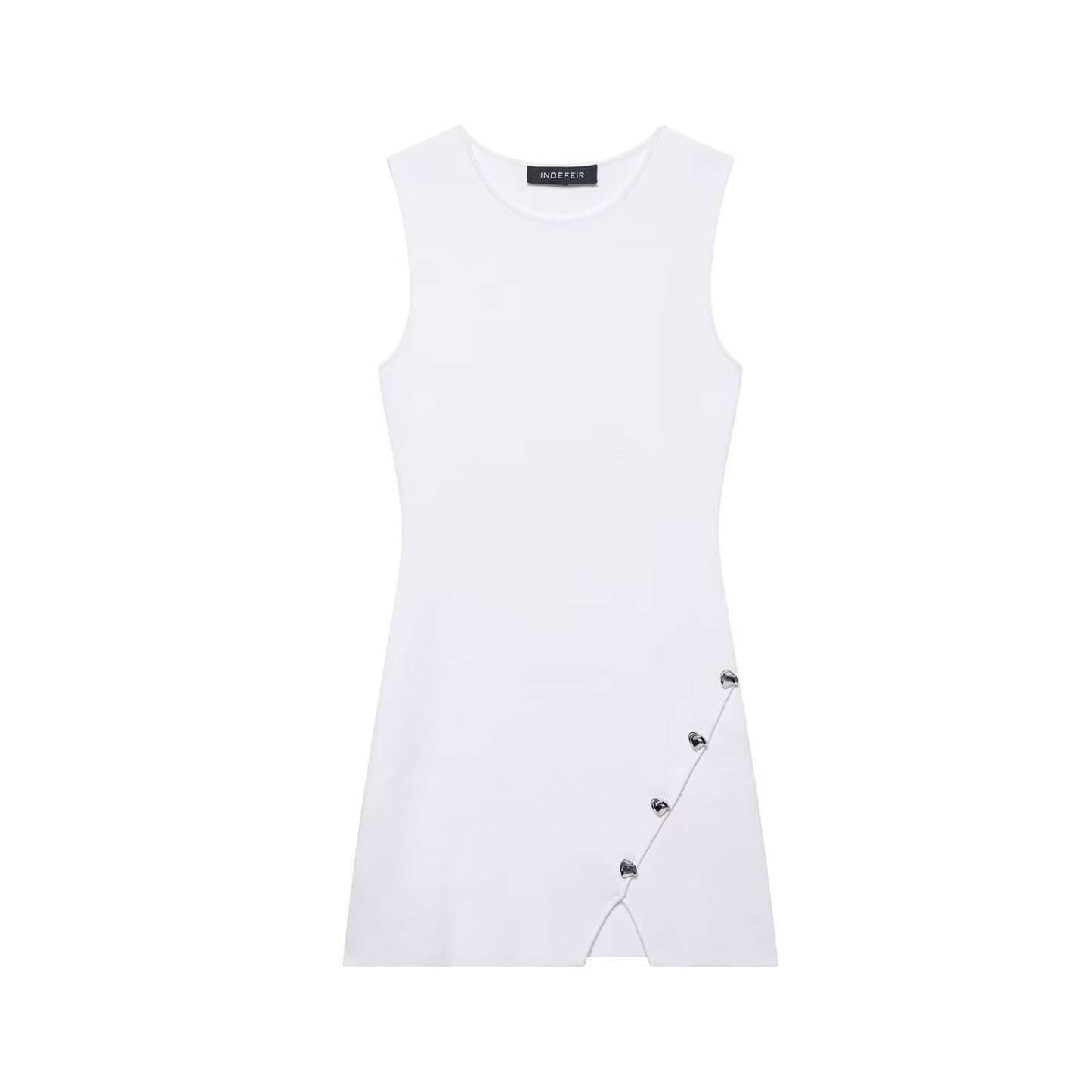 Kurzes, asymmetrisches Damenkleid mit Zierdetails von berg-feldt