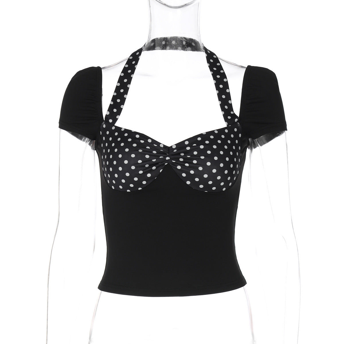 Haut femme Berg-Feldt avec design de bretelles innovant et charmant motif à pois