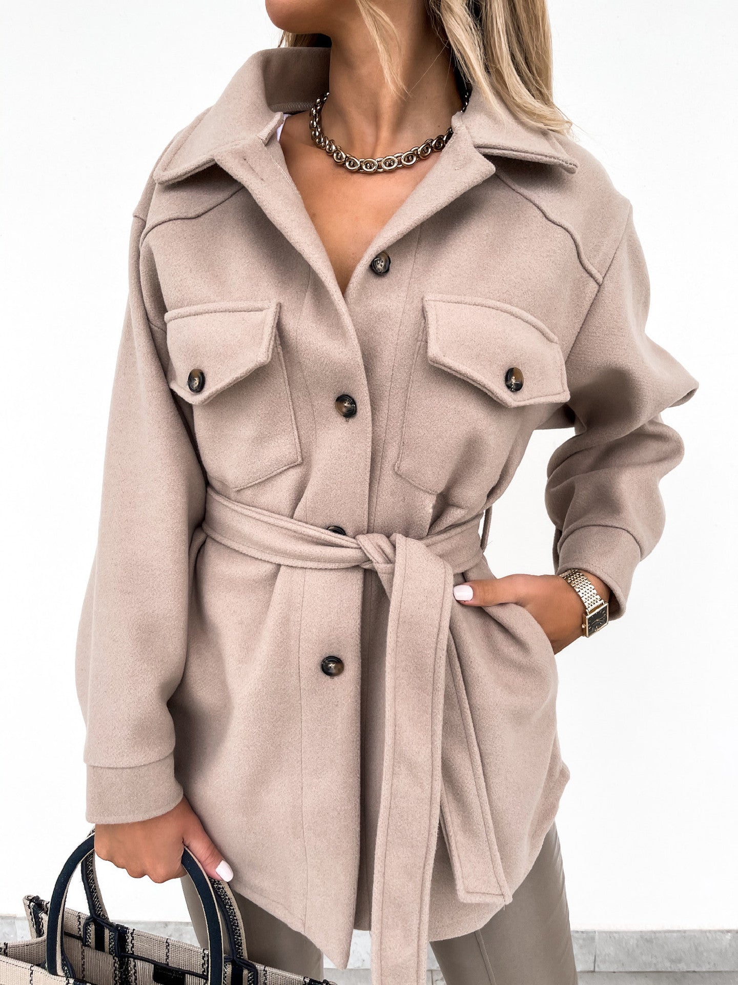 Veste surchemise tendance pour femme avec poches plaquées et fermeture boutonnée Berg-Feldt