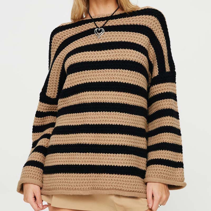 Berg-Feldt | Gestreifter Strickpullover Mit Sanften Farben