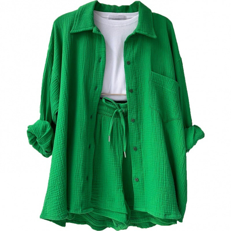 Ensemble décontracté pour femme : veste chemise à manches courtes et short de berg-feldt