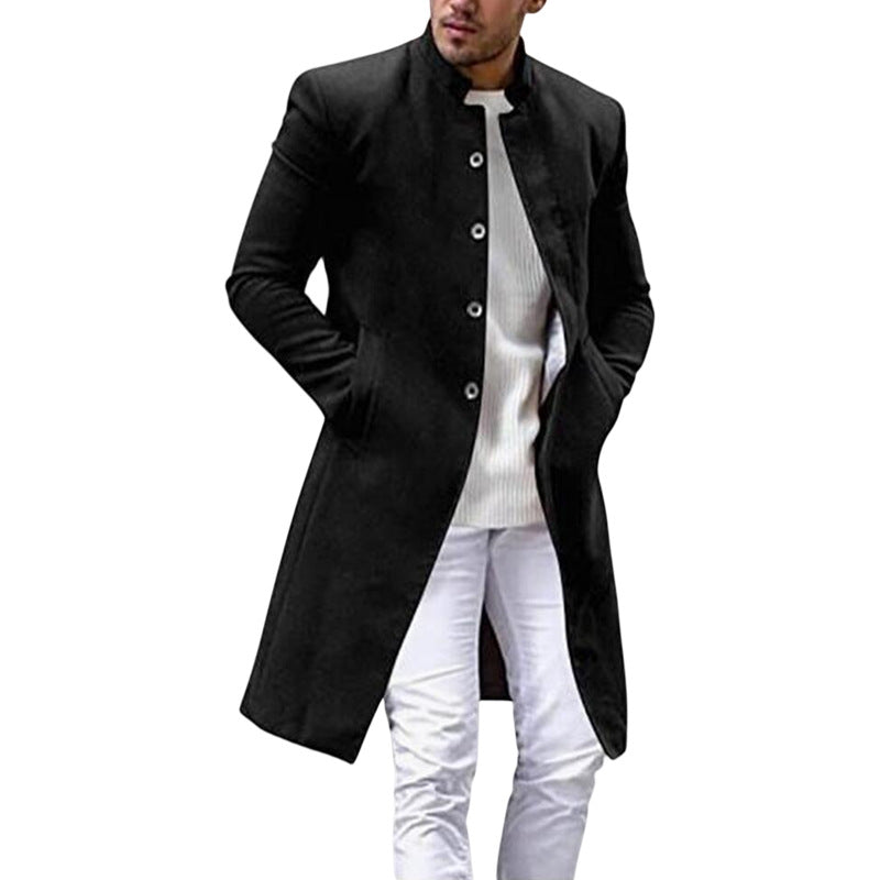 Manteau long élégant pour homme, coupe ajustée, avec col montant Berg-Feldt