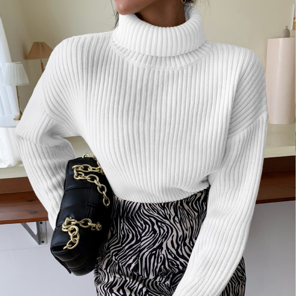 Femme Pull col roulé de qualité supérieure en tricot côtelé structuré Berg-Feldt