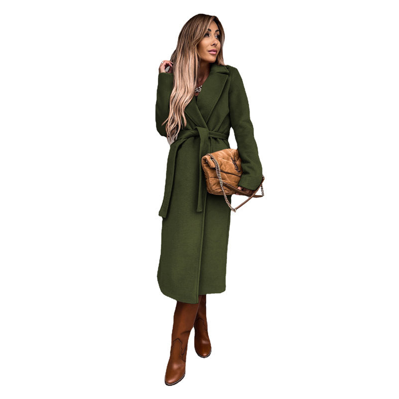 Manteau long élégant pour femme avec ceinture et poches ouvertes Berg-Feldt