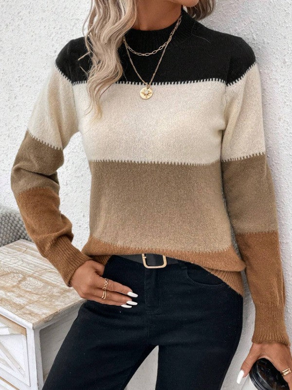 Pull en tricot à col rond pour femme avec combinaisons de couleurs modernes Berg-Feldt