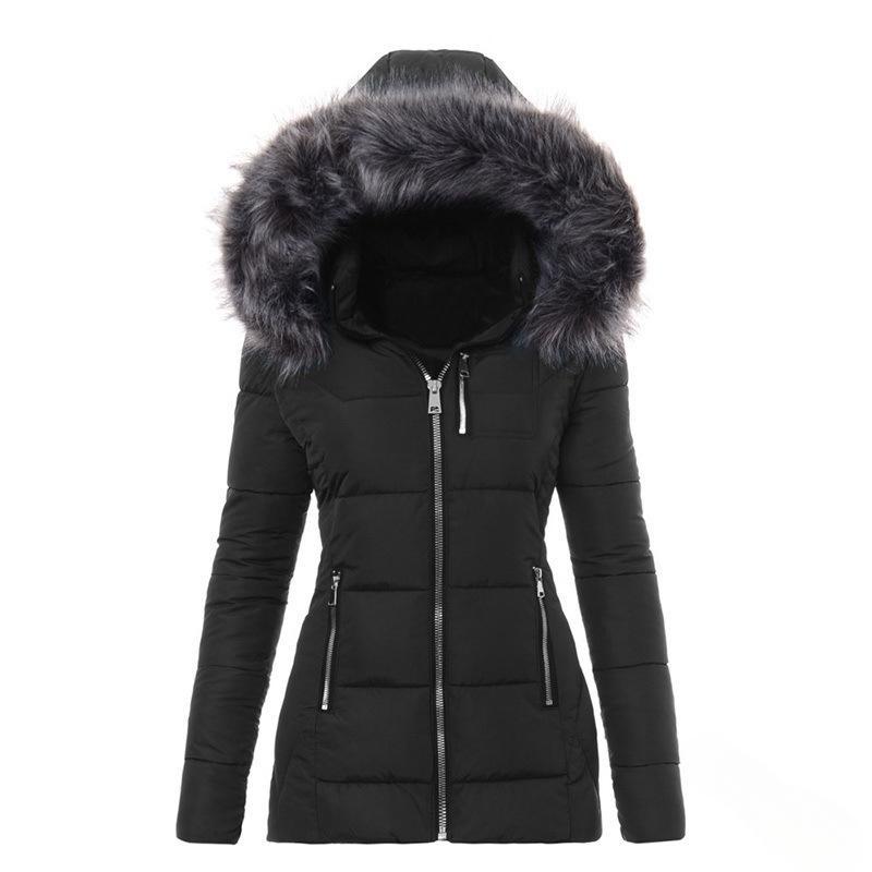 Veste d'hiver femme Berg-Feldt avec col en fausse fourrure amovible