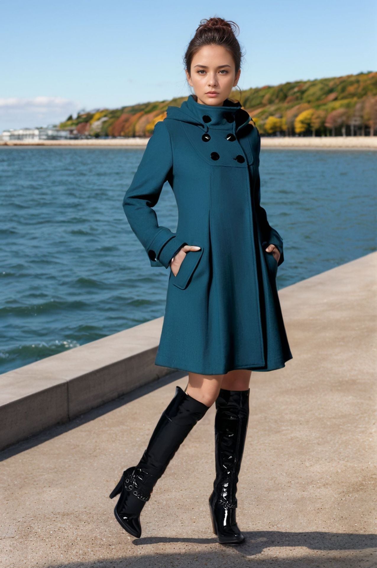 Manteau élégant pour femme avec col montant et poches fonctionnelles Berg-Feldt