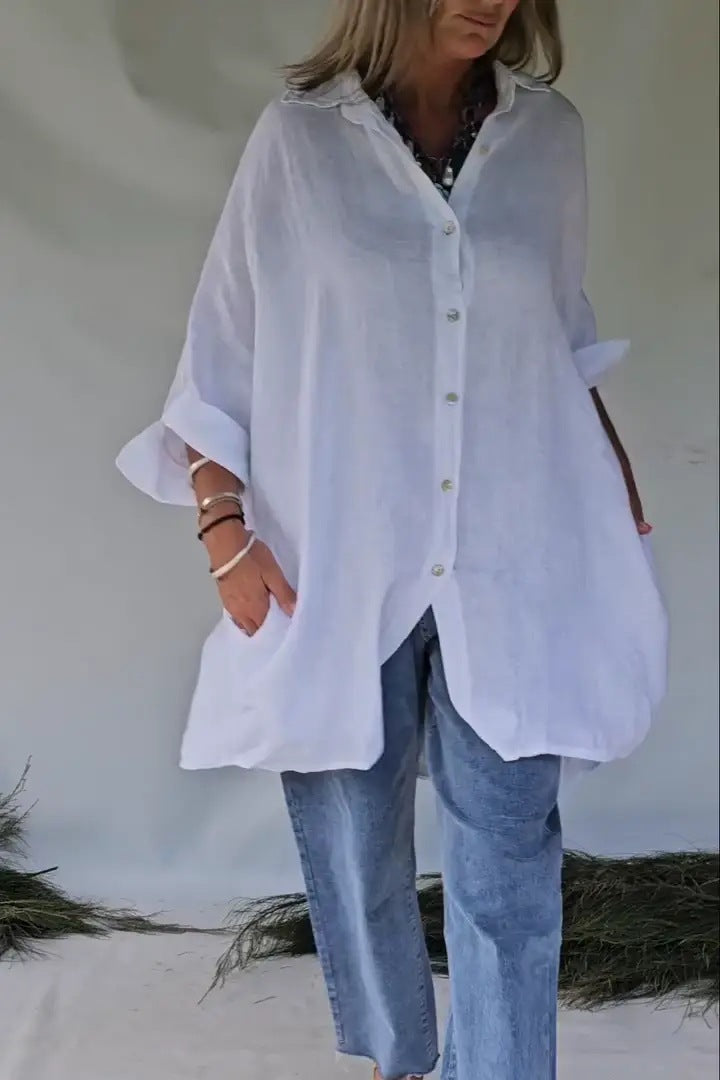 Chemisier tunique ample Berg-Feldt pour femme, boutonné