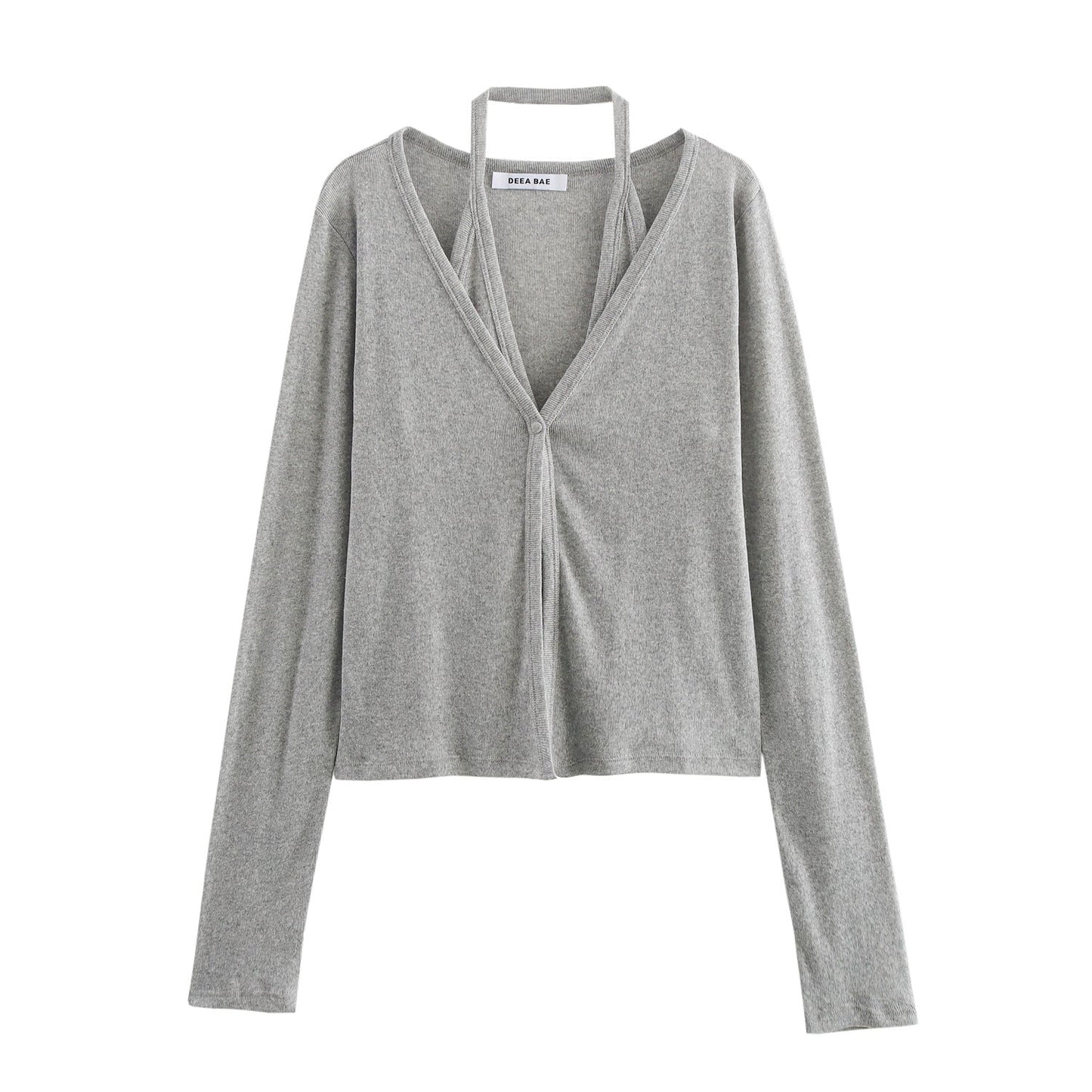 Elegantes Damen-Langarm-Top mit besonderem tiefem Ausschnitt von berg-feldt