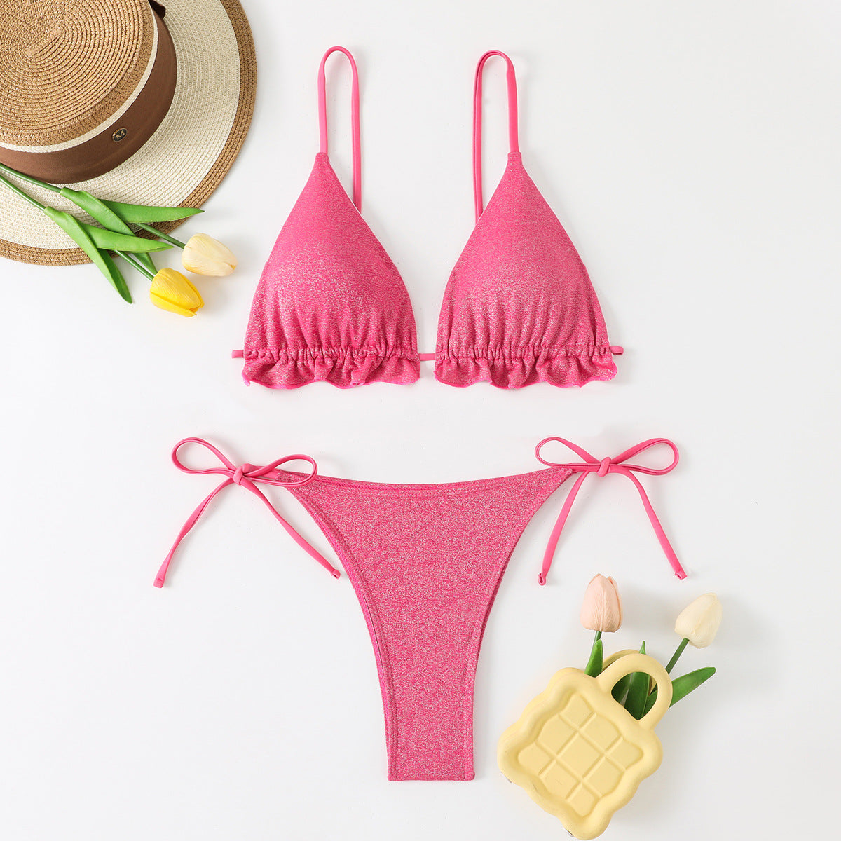 Ensemble bikini pour femme berg-feldt avec volants brillants et bretelles réglables
