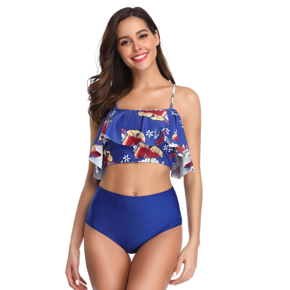 Ensemble bikini pour femme berg-feldt, design fluide à volants, taille haute