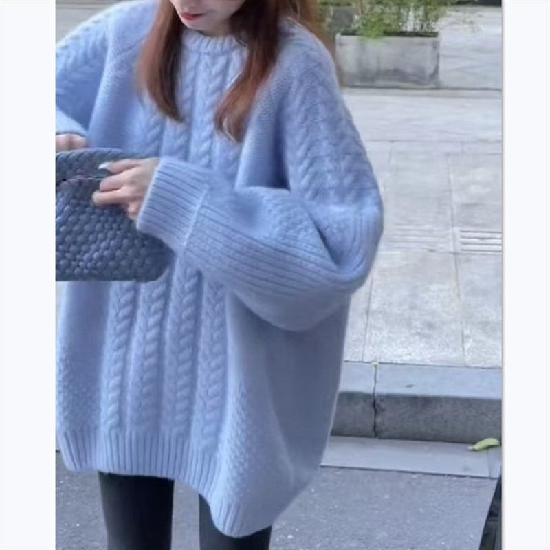 Chandail en grosse maille pour femme avec motif de torsades tendance et épaules tombantes Berg-Feldt