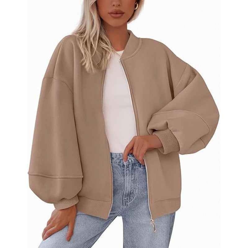 Veste décontractée oversize pour femme avec fermeture éclair et manches ballon Berg-Feldt