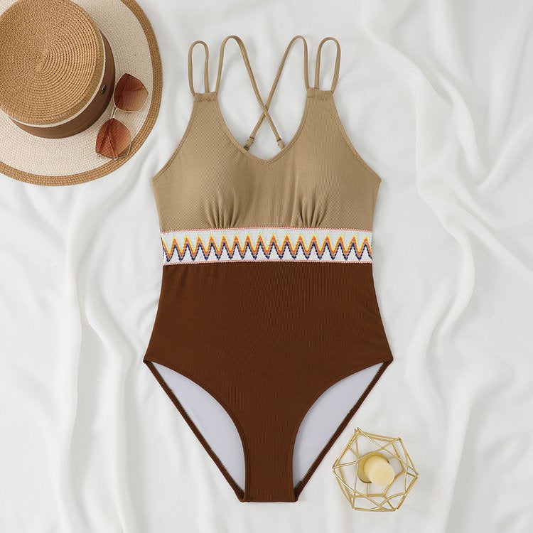 Maillot de bain femme Berg-Feldt : une pièce à motifs avec bretelles réglables
