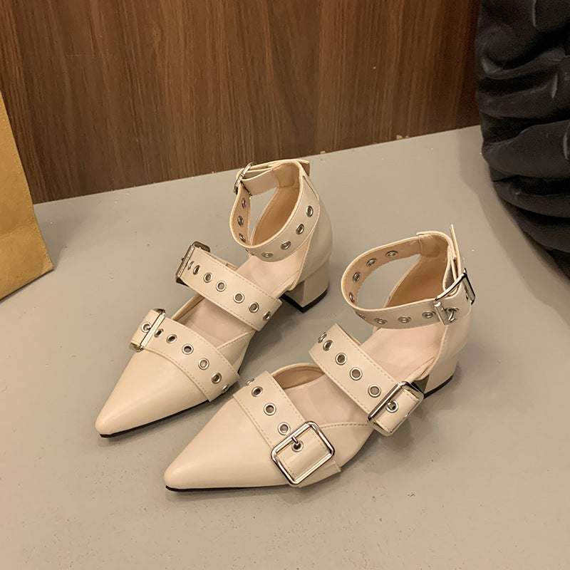 Berg-Feldt Ballerines à talon carré et boucle pour femme